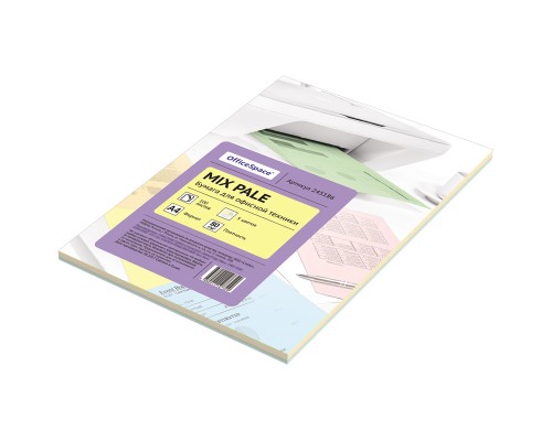 Бумага ассорти OfficeSpace pale mix А4, 80г/м2, 100л. (5 цветов) пастель