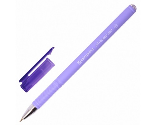 Ручка шар. синяя 0,5 мм, Brauberg "FRUITY Pastel" soft-touch маслянная