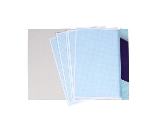 Бумага масштабно-координатная (миллиметровая) ПЛОТНАЯ папка А4 голубая 20 листов 80 г/м2, STAFF