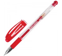 Ручка гелевая красная 0,5 мм Brauberg "Geller" игольчатая с гриппом