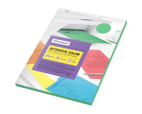 Бумага OfficeSpace "Intensive Color" А4, 80г/м2, 100л. (зелёный)