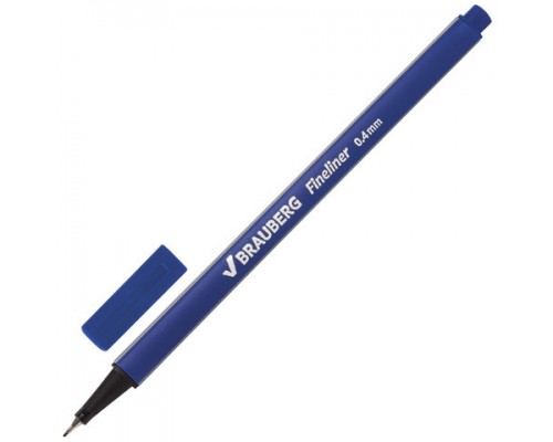 Ручка капиллярная синяя 0,4 мм, BRAUBERG "Aero", трехгранная, металлический наконечник