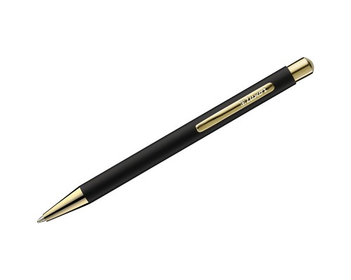 Ручка подарочная шар. синяя 1 мм, Luxor "Nova" корпус черный/золото, кнопочный механизм