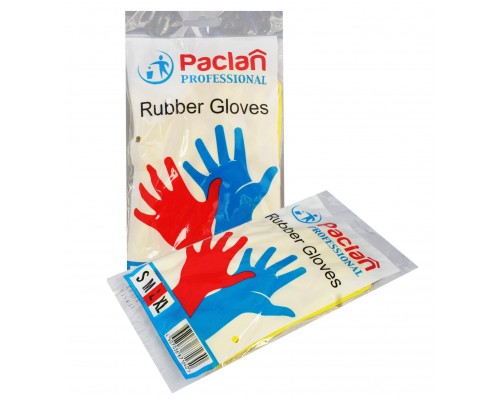 Перчатки резиновые L Paclan Professional , с х/б напылением, желтые
