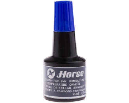 Штемпельная краска синяя Horse, 30мл