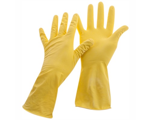 Перчатки резиновые L OfficeClean  Стандарт+,супер прочные желтые