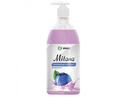 Мыло жидкое 1 л. GRASS MILANA "Черника в йогурте", крем, дозатор
