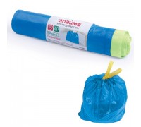 Мешки д/мусора 60 л, 20 шт/рул ЛАЙМА, ПНД, прочные, с завязками, 55х62 см (±5%), 12 мкм, синие