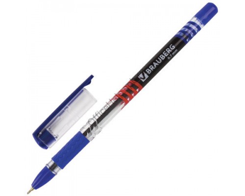 Ручка шар. синяя 0,7 мм, Brauberg "Sparkl" масляная с грипом