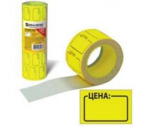 Этикет-лента "Цена", 30х20 мм, желтая Brauberg