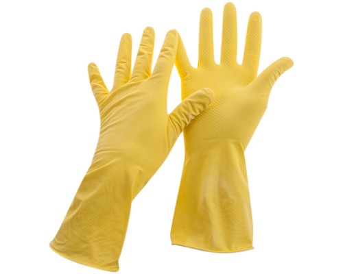 Перчатки резиновые M OfficeClean желтые