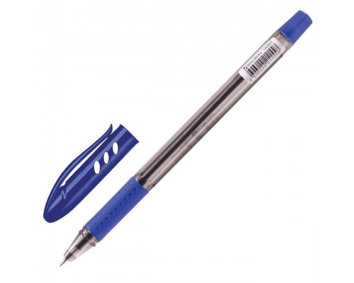 Ручка шар. синяя 0,7 мм, Brauberg "Black Tonel" масляная, корпус тонированный