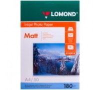 Фотобумага А4 для стр. принтеров Lomond, 180г/м2 (50л) мат.одн.