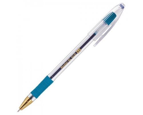 Ручка шар. синяя 0,5 мм, Brauberg "Model-XL GLD" маслянная, с грипом