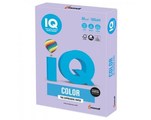 Бумага IQ Color, А4, 80 г/м2, 500 л., умеренно-интенсив, бледно-лиловая