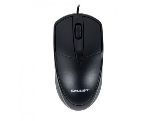 Мышь SONNEN B61, USB, 1000 dpi, 2 кнопки + колесо-кнопка, оптическая, черная