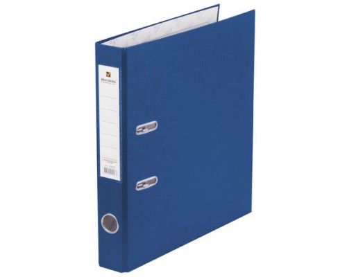 Папка-регистратор 50 мм, синяя Brauberg с карманом