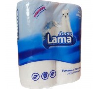 Полотенца бумажные в рулонах Snow Lama, 2-х слойн., белые, 2шт.