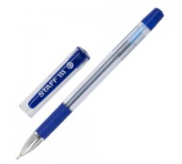 Ручка шар. синяя 0,7 мм, STAFF "Profit" масляная с грипом, игольчат. наконечник