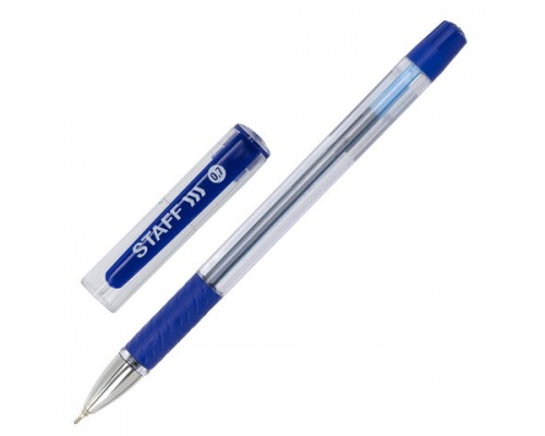 Ручка шар. синяя 0,7 мм, STAFF "Profit" масляная с грипом, игольчат. наконечник