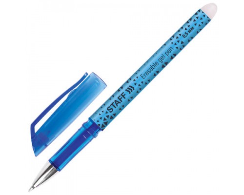 Ручка гелевая стираемая 0,5 мм синяя Staff "College GP-199"