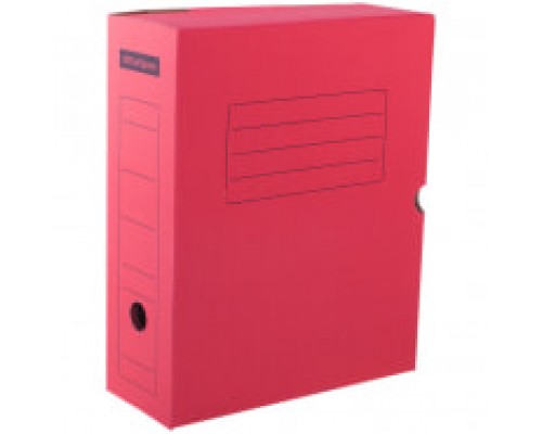 Короб архивный 100 мм с клапаном, красный, OfficeSpace, микрогофрокартон