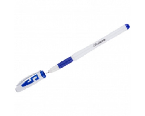 Ручка гелевая синяя1,0 мм OfficeSpace грип, игольчатый стержень