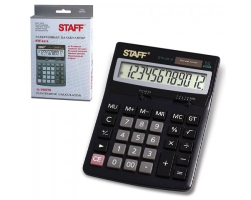 Калькулятор Staff 12 разр., 170*125 мм, черный