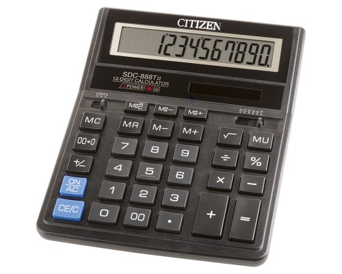 Калькулятор Citizen SDC-888TII, 12 разр., 158*203*31мм, черный