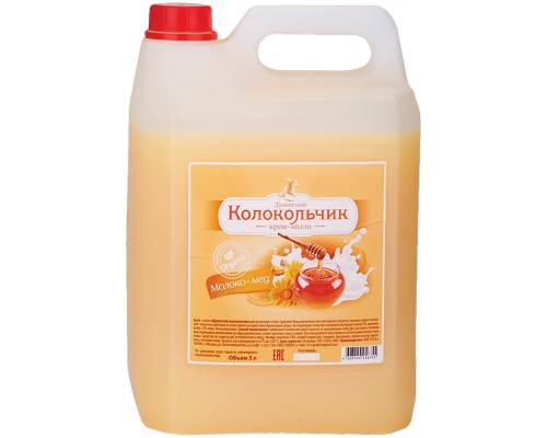 Мыло-крем жидкое 5л Душистый Колокольчик "Молоко и мед", канистра