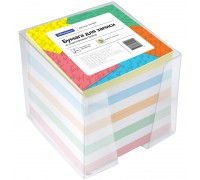 Блок для заметок 9х9х9 см цветной в подставке OfficeSpace