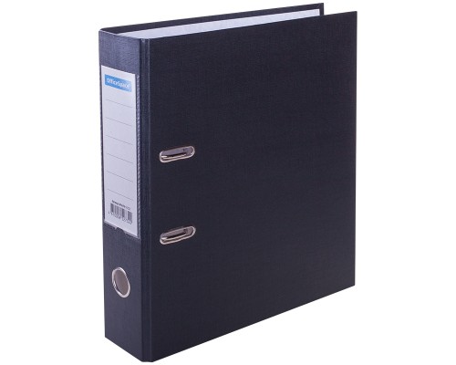 Папка-регистратор 70 мм, черная OfficeSpace с карманом