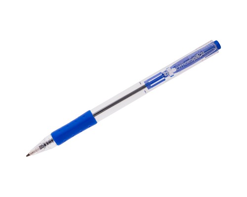 Ручка шар. авт. синяя 1 мм, OfficeSpace, грип, прозрачный корпус