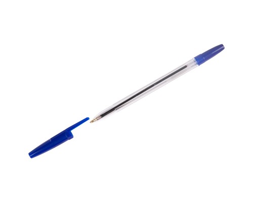 Ручка шар. синяя 1 мм, Стамм "Оптима" маслянная, прозрачный корпус