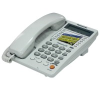Телефон PANASONIC KX-TS2365 RUW, память на 30 номеров, ЖК-дисплей с часами, автодозвон, спикерфон