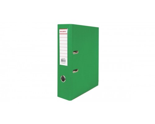 Папка-регистратор 80 мм, зеленая Brauberg с карманом, метал. окантовка