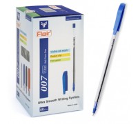 Ручка шар. синяя 0,5 мм, Flair "007" маслянная, пластик
