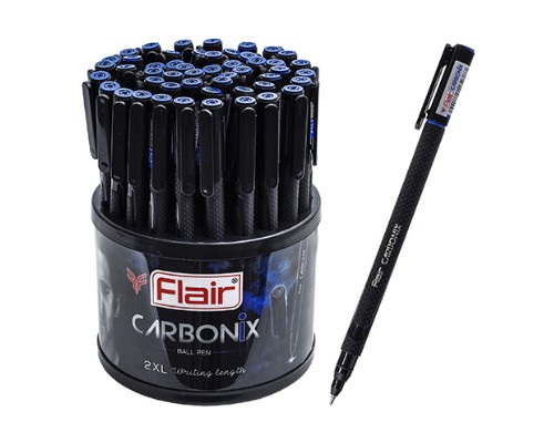 Ручка шар. синяя 0,7 мм, Flair CARBONIX  маслянная, карбоновый корпус