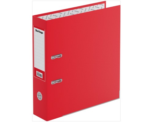 Папка-регистратор 70 мм, красная Berlingo "Mega Top",  с карманом, метал. окантовка