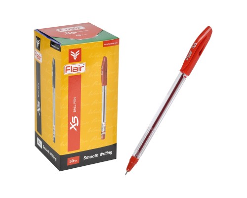 Ручка шар. красная 0,7 мм, Flair X-5 маслянная, пластик