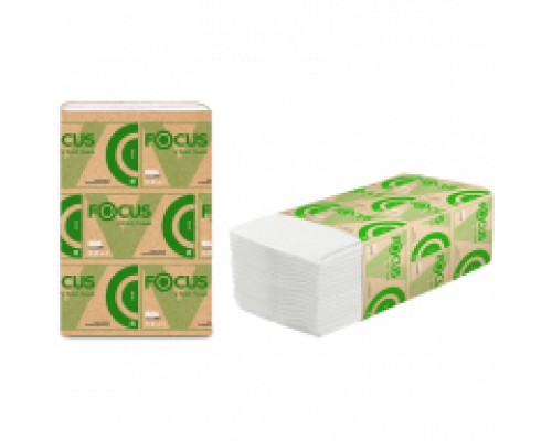 Полотенца бумажные лист. Focus Eco  (V-сл) 1-слойные, 250л/пач, 23*20см, белые