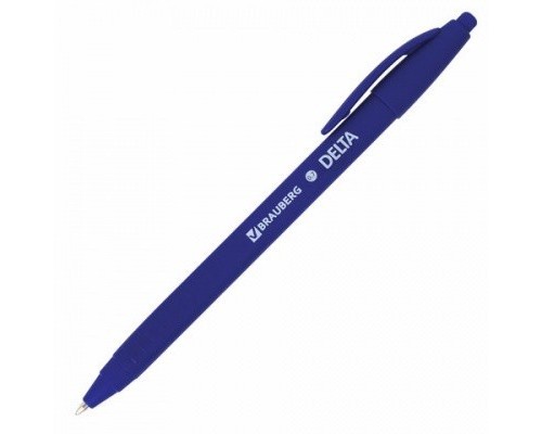 Ручка шар. авт. синяя 0,7 мм, Brauberg "Delta" soft-touch, маслянная