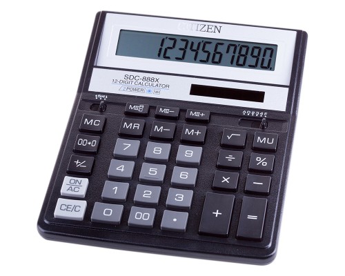 Калькулятор Citizen SDC-888XBK, 12 разр., 158*203*31мм, черный
