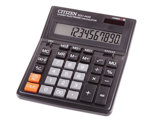 Калькулятор Citizen SDC-444S, 12 разр., 153*199*31мм, черный