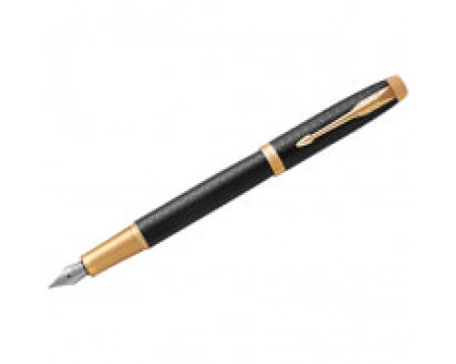 Ручка перьевая PARKER "IM Premium Black GT", корпус черный матовый с гравировкой, позолоченные детал