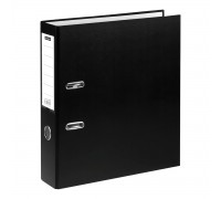 Папка-регистратор 75 мм, черная OfficeSpace с карманом