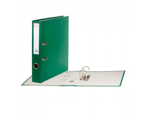 Папка-регистратор 50 мм, зеленая Brauberg с карманом, метал. окантовка