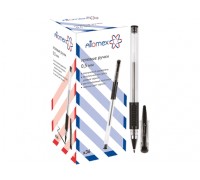 Ручка гелевая черная 0,5 мм Attomex прозрачный корпус с  резин. держателем