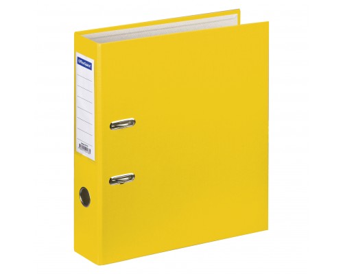 Папка-регистратор 70 мм, желтая OfficeSpace с карманом