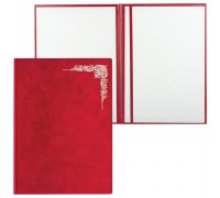 Папка адресная бархат с виньеткой, формат А4, красная, индивидуальная упаковка